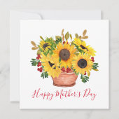 Hübsche Sonnenblumen Bouquet Muttertagskarte Karte (Vorderseite)