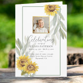 Hübsche Sonnenblumen Foto Orden Service Beerdigung Programm