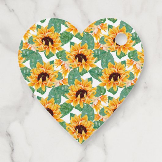 Hübsche Sonnenblumen Gelb & Grün Muster Vielen Dan Geschenkanhänger (Rückseite)