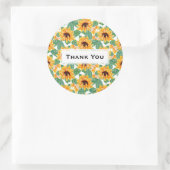 Hübsche Sonnenblumen Gelb & Grün Muster Vielen Dan Runder Aufkleber (Tasche)