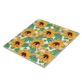 Hübsche Sonnenblumen Gelb und Grün Fliese (Seite)