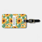 Hübsche Sonnenblumen Gelb und Grün Gepäckanhänger (Vorderseite horizontal)