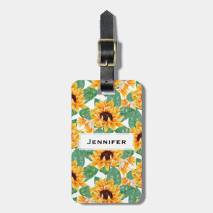 Hübsche Sonnenblumen Gelb und Grün Gepäckanhänger