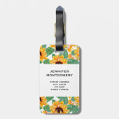 Hübsche Sonnenblumen Gelb und Grün Gepäckanhänger (Rückseite vertikal)