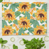 Hübsche Sonnenblumen Gelb und Grün Geschirrtuch (Gefaltet)