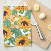 Hübsche Sonnenblumen Gelb und Grün Geschirrtuch (Viertel Falte)