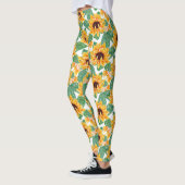 Hübsche Sonnenblumen Gelb und Grün Leggings (Links)