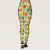 Hübsche Sonnenblumen Gelb und Grün Leggings (Rückseite)