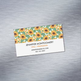 Hübsche Sonnenblumen Gelb und Grün Magnetische Visitenkarte