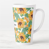 Hübsche Sonnenblumen Gelb und Grün Milchtasse (Rechts)