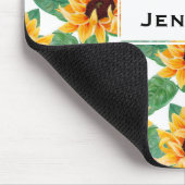 Hübsche Sonnenblumen Gelb und Grün Mousepad (Ecke)