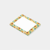 Hübsche Sonnenblumen Gelb und Grün Post-it Klebezettel (angewinkelt)