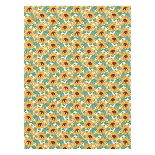 Hübsche Sonnenblumen Gelb und Grün Tischdecke (Vorderseite)