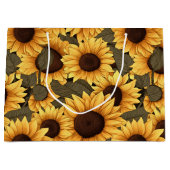 Hübsche Sonnenblumen-Illustration All-Over-Print Große Geschenktüte (Vorderseite)
