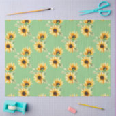 Hübsche Sonnenblumen im Grünen Seidenpapier (Basteln)