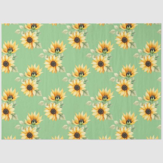 Hübsche Sonnenblumen im Grünen Seidenpapier (Vorderseite)