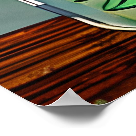 Hübsche Sonnenblumen in Glasvitrinen Poster (Ecke)