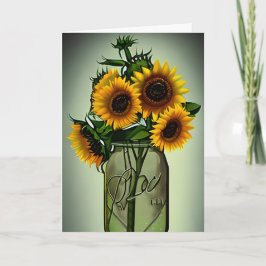 Hübsche Sonnenblumen in Vasen Kunst | Geburtstag d Karte