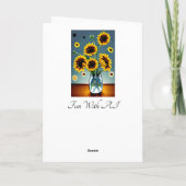 Hübsche Sonnenblumen in Vases Art Oma's Geburtstag Karte (Rückseite)