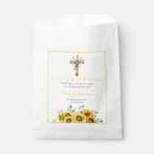 Hübsche Sonnenblumen & Kreuz Trauer-Samenpackung Geschenktütchen (Vorderseite)