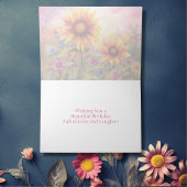 Hübsche Sonnenblumen mit farbenfrohen Blume Geburt Karte