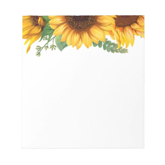 Hübsche Sonnenblumen Notepad Notizblock (Vorderseite)