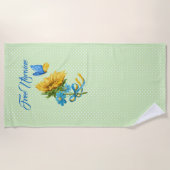 Hübsche Sonnenblumen und Butterfly Ukraine Unterst Strandtuch (Vorderseite)