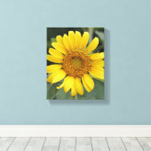 Hübsche Sonnengelbe Sonnenblume 8" x 10" Leinwanddruck (Insitu (Holzboden))