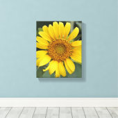 Hübsche Sonnengelbe Sonnenblume 8" x 10" Leinwanddruck (Insitu (Holzboden))