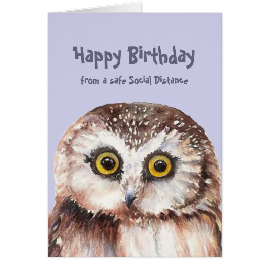 Hübsche soziale Distanz Geburtstag Niedliche Owl S (Vorne)