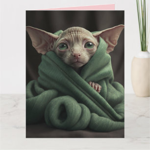 HÜBSCHE SPHYNX HAARLOSE KATZE GROSSE VALENTINSTAG- KARTE