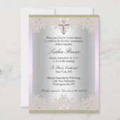 Hübsche Spitzen-Kreuztaufe/Christening-Einladung Einladung (Vorderseite)