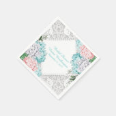 Hübsche Spitzen und Hydrangeas Brautparty Napkins Serviette (Ecke)