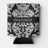 Hübsche Spitzenmatte Schwarz-Weiß-Muster Dosenkühler (Vorderseite)