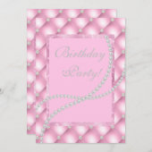 Hübsche Spot Perlen Eleganter Geburtstag-Brauch Einladung (Vorne/Hinten)