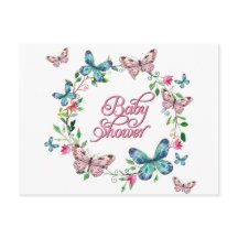 HÜBSCHE SPRING FLORAL BUTTERFLY WREATH BABY DUSCHE