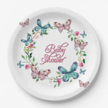 HÜBSCHE SPRING FLORAL BUTTERFLY WREATH BABY DUSCHE