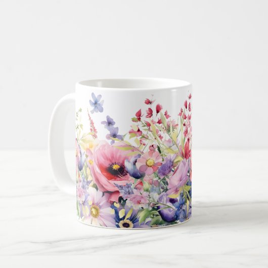 Hübsche Springtime-Blume fügen dem Namensgeschenk- Kaffeetasse (Vorderseite Links)