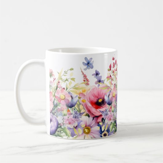 Hübsche Springtime-Blume fügen dem Namensgeschenk- Kaffeetasse (Links)