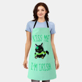 Hübsche St. Patrick's Kiss Me Ich bin Irish Cat Sc Schürze (Getragen)