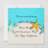 Hübsche Starfish Summer Beach Empfang Card Einladung (Vorderseite)