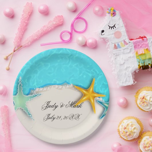 Hübsche Starfish Summer Beach Paper Plate Pappteller (Party)