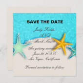 Hübsche Starfish Summer Beach Save the Date Einladung (Vorne/Hinten)