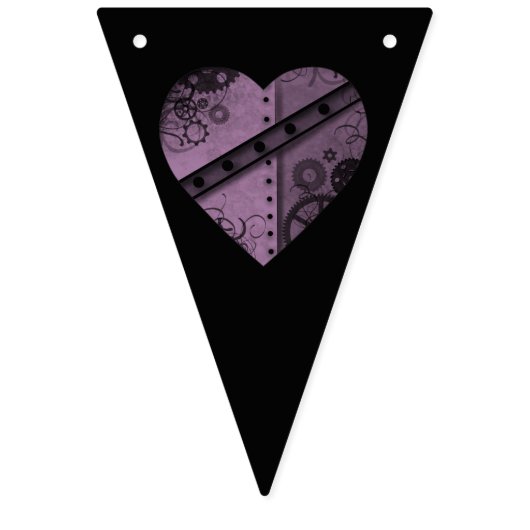 Hübsche Steampunkherzen Wimpelkette (Dritte Fahne)