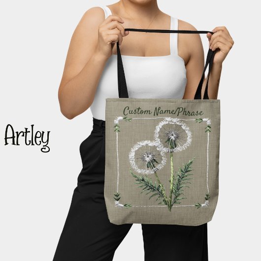 Hübsche Stickereileuchten Individuelle Name Tasche