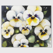 Hübsche Stiefmütterchen Aquarellmalerei Geschenkpapier (Flach)