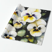 Hübsche Stiefmütterchen Aquarellmalerei Geschenkpapier (Ungerollt)
