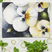 Hübsche Stiefmütterchen Aquarellmalerei Geschirrtuch (Gefaltet)