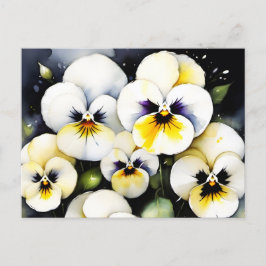 Hübsche Stiefmütterchen Aquarellmalerei Postkarte