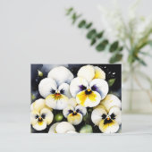 Hübsche Stiefmütterchen Aquarellmalerei Postkarte (Stehend Vorderseite)